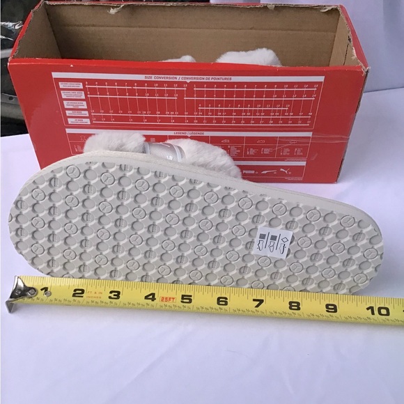 Junior PUMA Fluff Remix Slide Athletic Sandals Casual - Light Gray - Picture 7 of 9